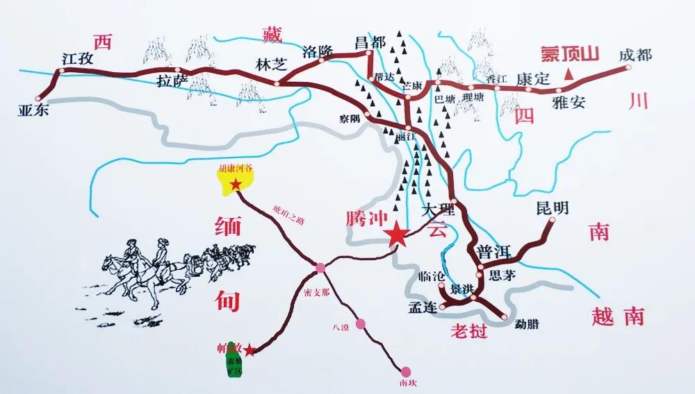 騰沖馬幫之路路線圖